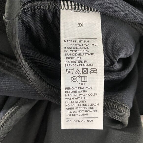 Old Navy One Piece Swimsuit 3X Black White Trim‎ 1/2 Zip Solid  NWT SW-1887 - Picture 7 of 10